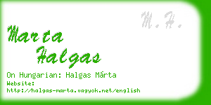 marta halgas business card